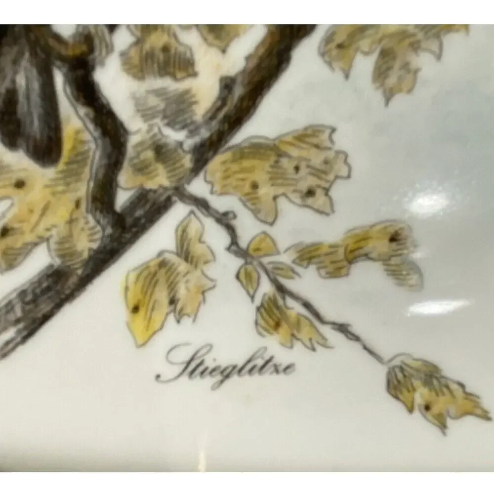 Vintage Kaiser W Germany Fine Porcelain Nature Bird Plate Stieglitre Goldfinch